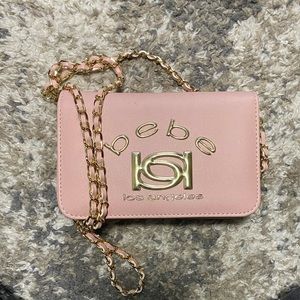 Bebe Los Angeles Pink Chain Strap Crossbody Bag
